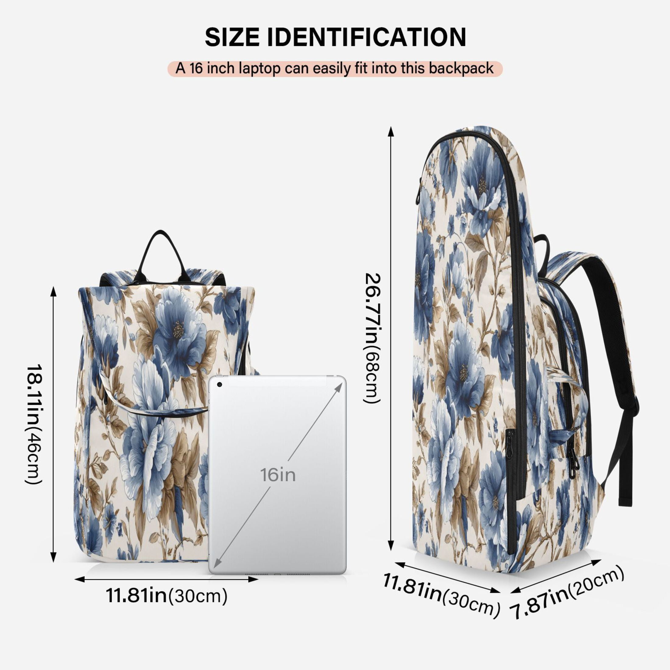 2 Racquet Holder Tennis Backpack Tennis Racket Covers Gym Bags Elegant Orchids