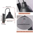 thumbnail image 2 of FSLiving Waterproof Outdoor Patio Wall Sconce 5.9Ft UL Plug-in Button Waterproof Cord E26 Base Black Metal Wall Lighting Retro Industrial Lamp for Fence Front Door Garden Yard (No Bulb) - 1 Light, 2 of 5