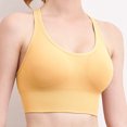 thumbnail image 4 of Womens Bras Large Size Sports Underwear Beautiful Back No Steel Shockproof Bra Vest Type Fitness Bra Sports Bra Yellow S, 4 of 4