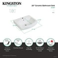 thumbnail image 6 of Kingston Brass EV2017 Inflection 20" Ceramic Console Sink (1-Hole), White, 6 of 7