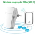 thumbnail image 3 of Timbre inalámbrico autoalimentado que no requiere pilas, alcance de hasta 200 m, 38 tonos de llamada, 3 niveles de volumen, fácil de instalar (blanco), 3 of 5
