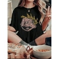 thumbnail image 1 of 1 Pce T-Shirt Décontracté à Col Rond pour Femmes avec Imprimé Visage de Garçon Créatif, Haut en Polyester Tricoté à Manches Courtes à la Mode, Confortable pour Toutes les Saisons, Fête des Mères, Nouvel An, Festival de Printemps, 1 of 6
