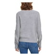 thumbnail image 2 of CALVIN KLEIN Womens Gray Fringed Long Sleeve Crew Neck Sweater S, 2 of 2