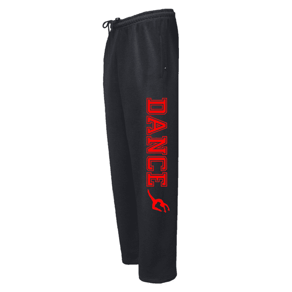 Adult Dance Black Sweatpants (Red, Adult X-Small)