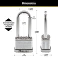 thumbnail image 3 of Candado Master Lock Magnum Acero Laminado 2 Pulgadas Wide Paquete de 4 Llaves Iguales, 3 of 7
