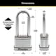 thumbnail image 3 of Candado Master Lock Magnum Acero Laminado 2 Pulgadas Wide Paquete de 4 Llaves Iguales, 3 of 7