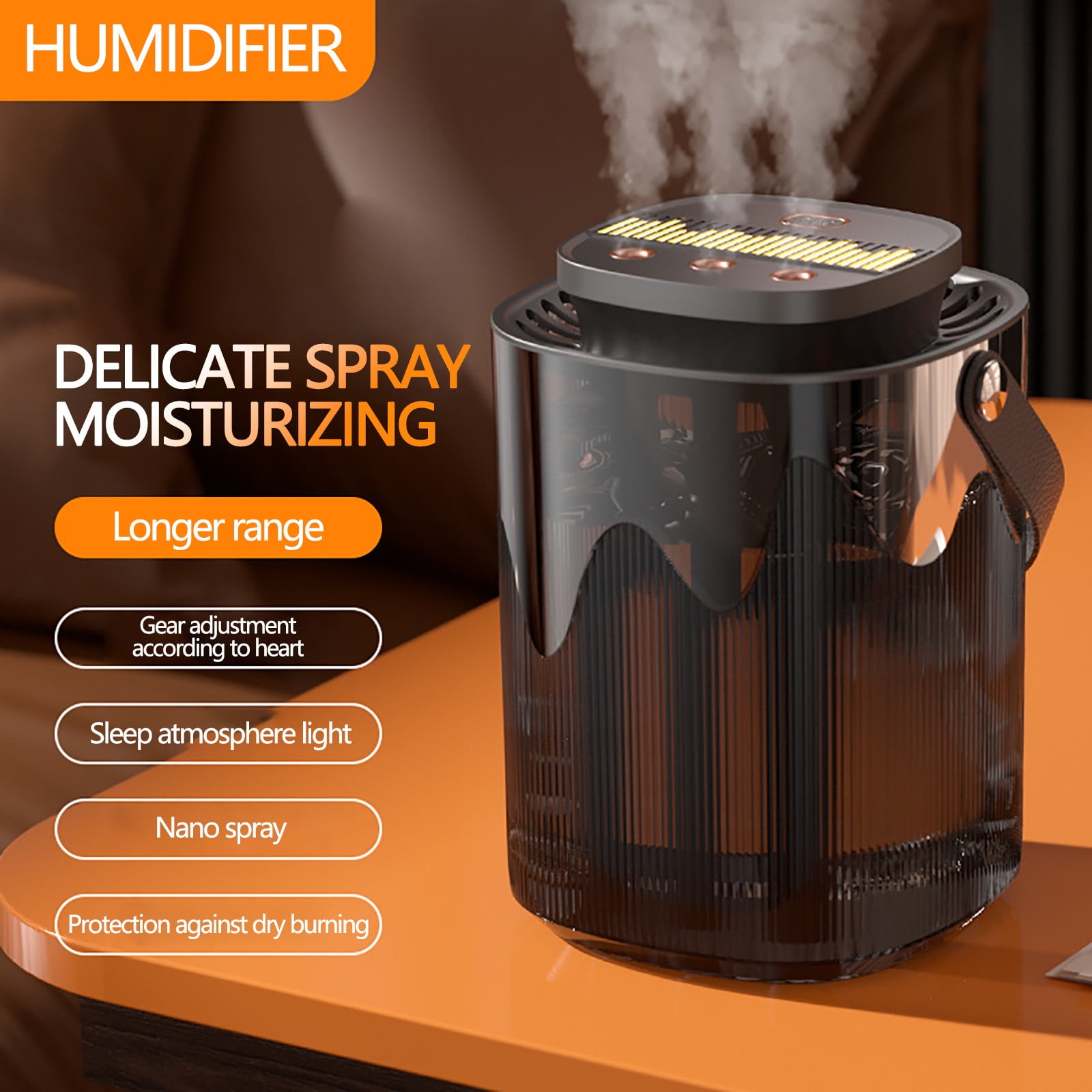 3L Large Capacity Household Humidifier USB Silent, Cool Mist for Bedroom Dorm Office, with Night Light and Auto Shut Off, for Baby Nursery Plant Hydration