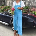 thumbnail image 2 of FAIWAD Womens Casual Overalls Jumpsuits Sleeveless Wide Leg Spaghetti Strap Rompers With Pockets (3X-Large, Blue), 2 of 7