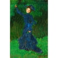 thumbnail image 2 of Józef Mehoffer 13x18 Black Ornate Wood Framed Double Matted Museum Art Print Titled - Figure of a Woman - Study to the Painting ‘Strange Garden’ (1902), 2 of 5