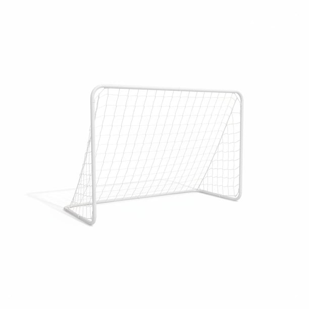 Resistente Soccer Goal para Backyard 6 x 4 ft Collapsible Steel Frame Football Net Easy Setup con Ground Stakes Training Equipment para Kids Youth & Adults Includes Carry Bag Blanco