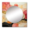 thumbnail image 2 of Designart "Retreat To Tranquility Vintage Pink Gilt Aquarelle VI" Modern Geometric Square Mirror Wall Decor Modern - Large Gold Square Bathroom Mirror - Square Printed Wall Mirror Art, 2 of 5