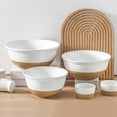 thumbnail image 5 of Ceramic Mixing Bowls Set of 3, Large Serving Bowls 2.1/1.5/1.0 Qt, Microwave & Dishwasher Safe, White, 5 of 6