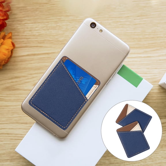 FESTFENDS 2Pcs Blue Badge Holder Wallet for Phone Back Holders with Wallet Design for Men and Women