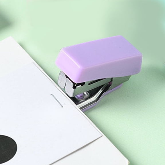 EGYMEN Mini Stapler with Staples, Small Cute Stapler for Desk with Staples Box (400pcs), Gift for Student or Office Use (Purple)