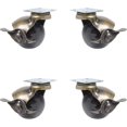 thumbnail image 1 of 2024,4 Pack Ruedas para muebles, Rueda giratoria universal de 360 ​​grados, Rueda giratoria de bola con función de freno, Ruedas giratorias vintage para silla, 1 of 4