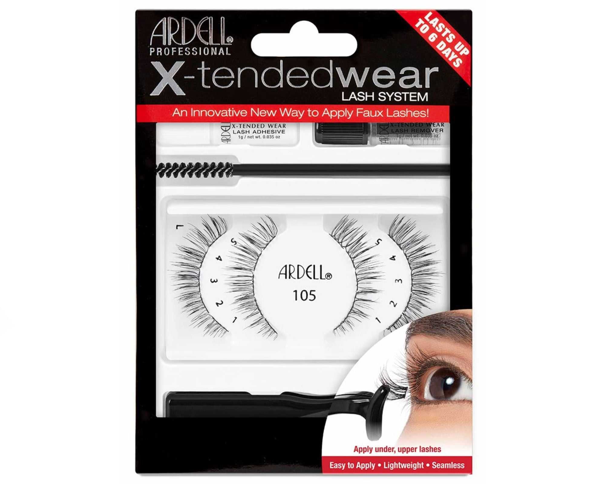 Ardell - 1 Pair - X-tended Wear - 105 -Pack of 8