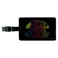 thumbnail image 1 of Fraggle Rock Retro Rainbow Rectangle Leather Luggage Card Suitcase Carry-On ID Tag, 1 of 8