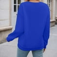 thumbnail image 4 of UJNDER Women's Solid Color Crewneck Sweatshirt Long Sleeve Casual Pullover Fall Winter Basic Sweatshirts for Women Blue S, 4 of 9
