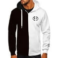 thumbnail image 1 of Bowake Zip Up Hoodie Men Loose Color Block Hooded Jacket with Pocket Plus Size Casual Sweatshirt, 1 of 2