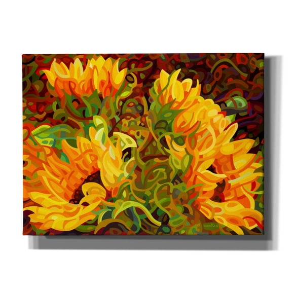 Epic Graffiti 'Four Sunflowers' by Mandy Budan, Canvas Wall Art, 16"x12"