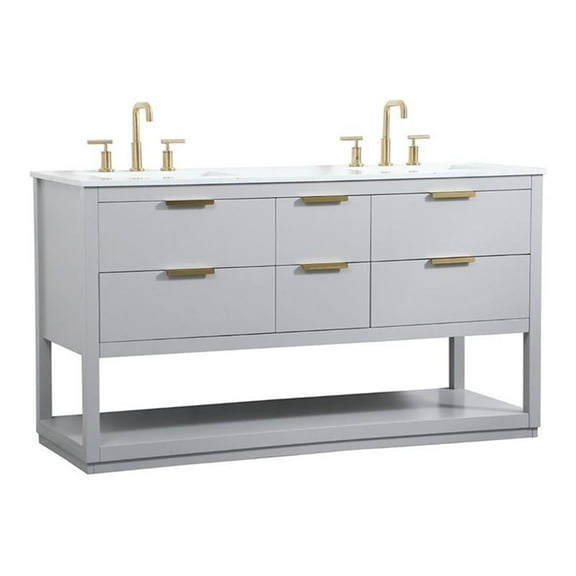 60 inch single bathroom vanity in grey