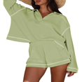 thumbnail image 1 of Sweat-shirt et Short à Col en V Deux Pièces pour Femme, 1 of 5