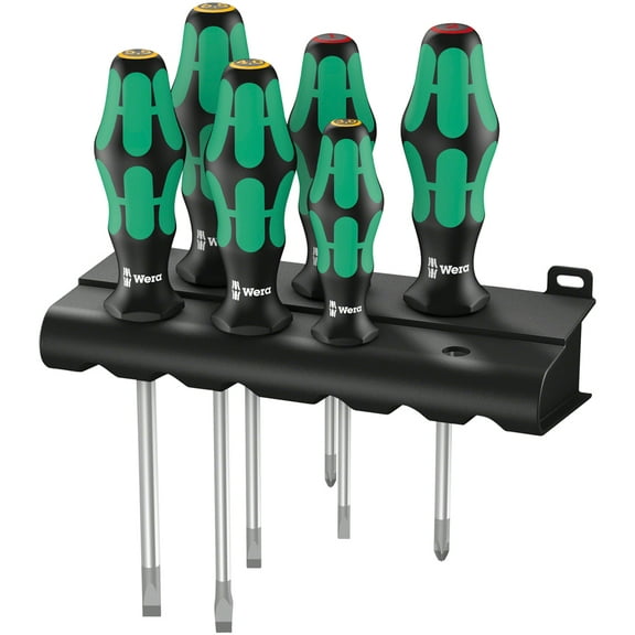 Wera Tools 6Pc Kraftform Plus Lasertip 334/6 Rack Screwdriver Set