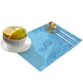 thumbnail image 3 of Placemat Blue Waves Texture Lines Set of 4/6pcs Kitchen Coffee Accessories Coasters Home Dining Table r Linen Mats, 3 of 7