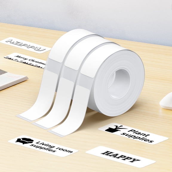 Genuine P21 Label Maker Tape, 14x40mm (0.55"x1.57") Self-Adhesive Label Compatible with Nelko P21 Label Maker for Home/Office/School, 180 tapes/roll, 3-roll, White
