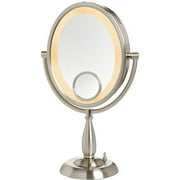 Jerdon HL9510N 8Inch TwoSided Oval Halo Lighted Vanity Mirror with