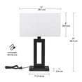thumbnail image 3 of Globe Electric 20" Matte Black Table Lamp with White Linen Shade, 3 of 9