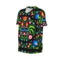 thumbnail image 2 of Balery Roosters and Flowers Baseball Jersey for Men Casual Button Down Shirts Short Sleeve Active Team Sports Uniform-X-Large, 2 of 9