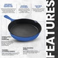 thumbnail image 3 of Utopia Kitchen Cast iron Skillets 3 Piece Set,Chefs Pan, Pre Seasoned Cast iron Skillets, 6, 8 & 10 Inches, Easy Use in the Oven, Stove, Grill, or Campfire, Blue, 3 of 6
