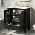 thumbnail image 5 of Harper & Bright Designs 30" Bathroom Vanity with Sink Combo, Bathroom Cabinet with Ceramic Top, Storage Doors and Drawer, Black, 5 of 15