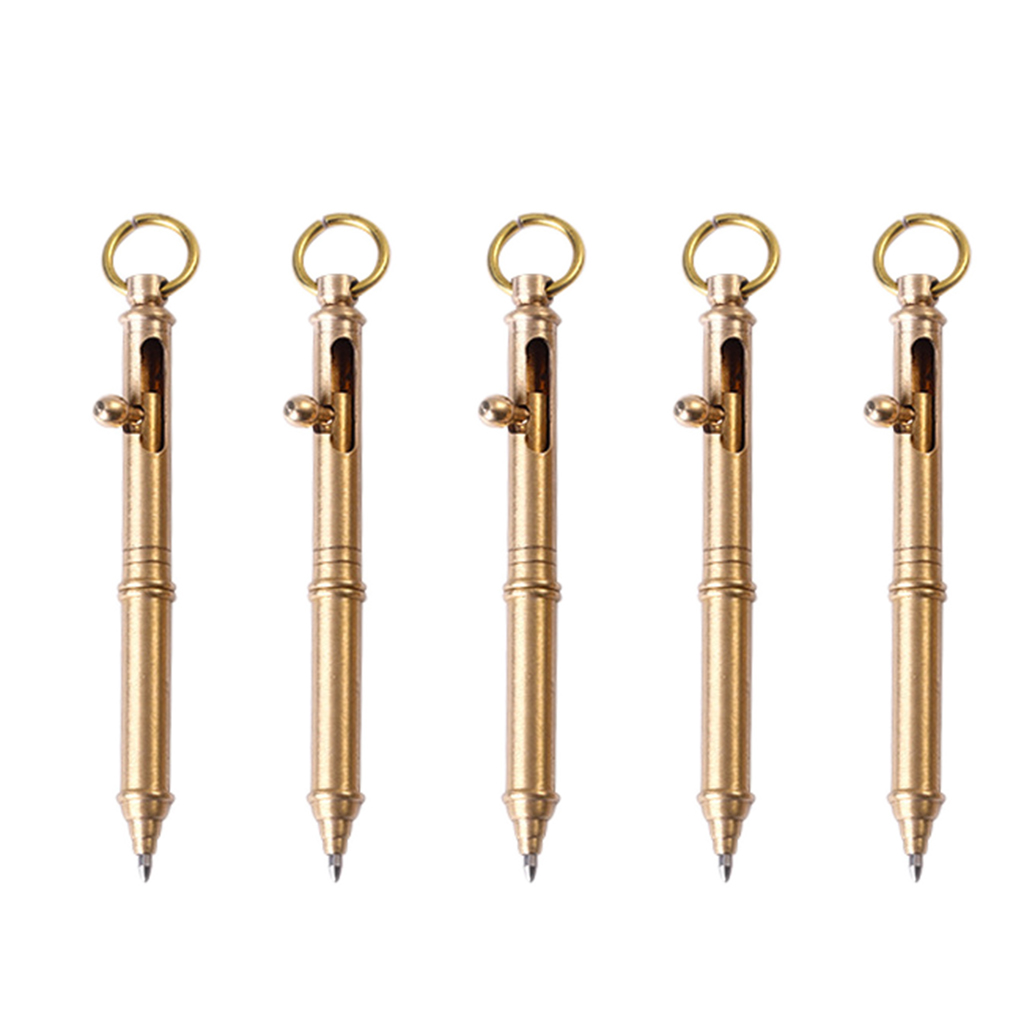 Machine Gun-shaped Brass Pen Gun Bolt Style with Hanging Ring Creative Retro Brass Pen Office Stationery Gift Pen - image 3 of 11