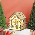 thumbnail image 6 of Christmas LED House Luminous Wooden Christmas Village Houses for Crafts Lighted Christmas Village with Mini Xmas Miniature Tree Decor Winter Snow Christmas Village Decorations Set Craft Gife, 6 of 6