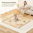 thumbnail image 3 of TouHeart Wooden Playpen for Baby & Toddlers, Foldable Large Baby Gate Play Yards, 4 Panels,34.3"x34.3"x24", 3 of 11