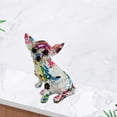 thumbnail image 6 of Dog Figurines Home Decor Graffiti Chihuahua Statue Resin Ornament Multicolor Animal Statue Decor Dog Sculpture for Shelf Living Room Office Spotted Graffiti, 6 of 9