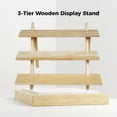 thumbnail image 3 of Display Shelves for Vendors, 3 Steps Wooden Display Riser, 3-Tier Table Display Shelf for Jewelry Coins Medals Action Figures Flowerpots Cupcakes, Self-assembly Small Riser for Tabletop Show, 3 of 5