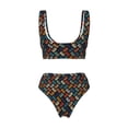 thumbnail image 6 of Rocae Retro Tape for Bikini Set for Women Two Piece Sexy High Swimsuits Split Crossover Bikini X-Large, 6 of 9