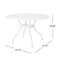thumbnail image 4 of GDF Studio Honolulu Outdoor Aluminum Round Table, White, 4 of 5
