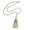 Brown, variant on Sweater Necklace Faux Leather Tassels Ladies Bohemian Long Choker Necklace for Daily Wear