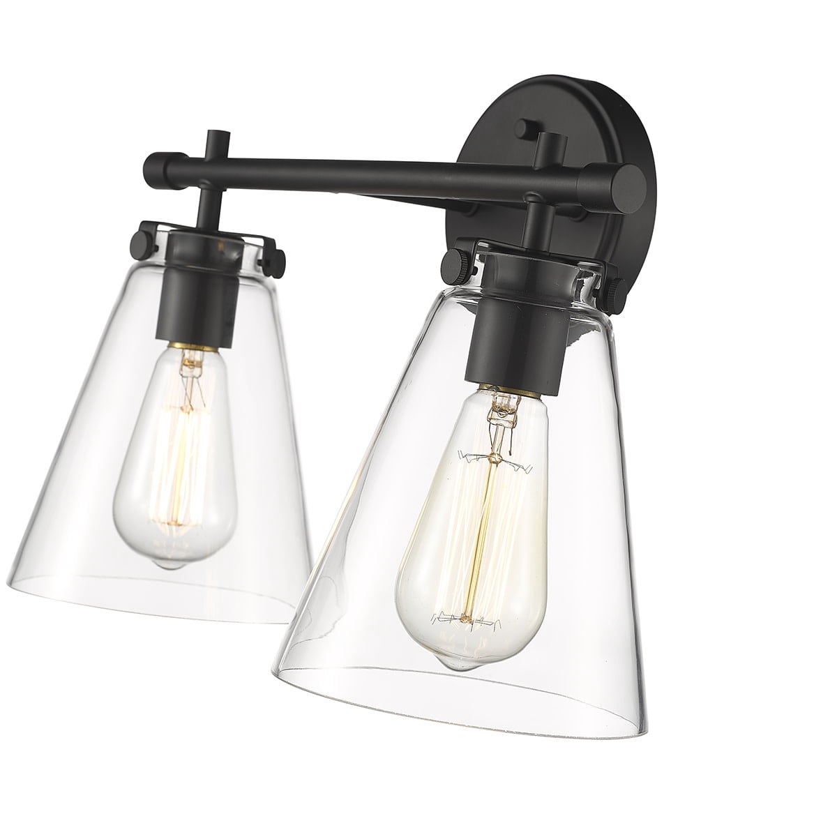 Open Box Millennium Lighting Aliza 2 Light Bathroom Vanity Fixture with Clear Glass Shades Brushed Nickel Nickel Brushed