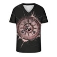 thumbnail image 3 of Birdeem Chandail Décontracté pour Hommes Col en V Imprimé Manches Courtes T-Shirt Blouse, 3 of 4