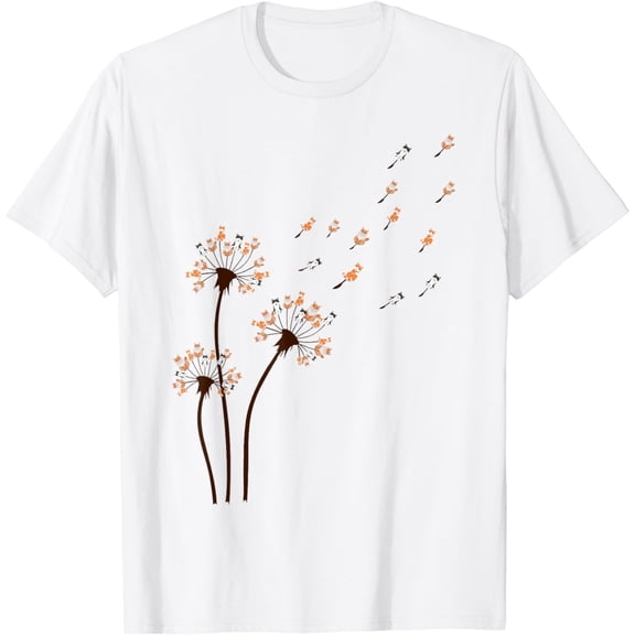 Cat Dandelion Loves Cat Floral For Mother's Day Cat Mama T-Shirt