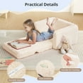 thumbnail image 3 of Kids Couch, Foldable Kids Sofa, 2 In 1 Convertible Toddler Sofa Chair for Boys and Girls, Beige, 3 of 9