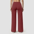 thumbnail image 5 of vigerkar Women's Palazzo Lounge Pants Stretchy Wide Leg Casual Pants Comfy High Waist Flowy Pants Brick Red, XL, 5 of 7