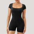 thumbnail image 2 of Timegard Womens Bodysui Short Sleeve Square Neck Skinny Fitting Rompers Solid Color Casual Summer Fashion, 2 of 7