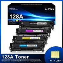 4 Pack 128A|CE320A Toner Cartridge Compatible for HP Color Pro CP1525n CP1525nw Printers
