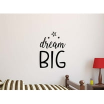 Dream Big 16 x 23 Vinyl Wall Decal Sticker Nursery Decor Calligraphy Motivational Inspirational Sticker Decorative Lettering Love Hearts